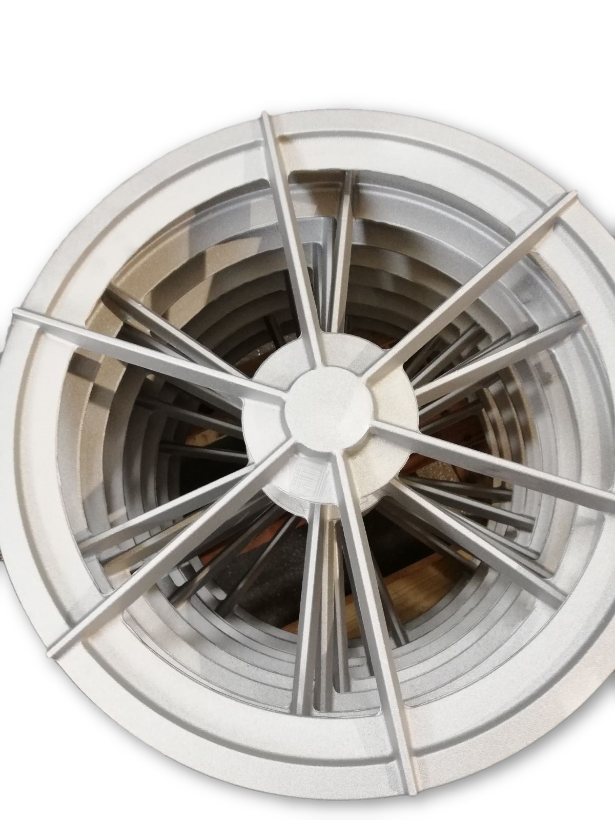 Aluminium sand cast 6-spoke wheel front view