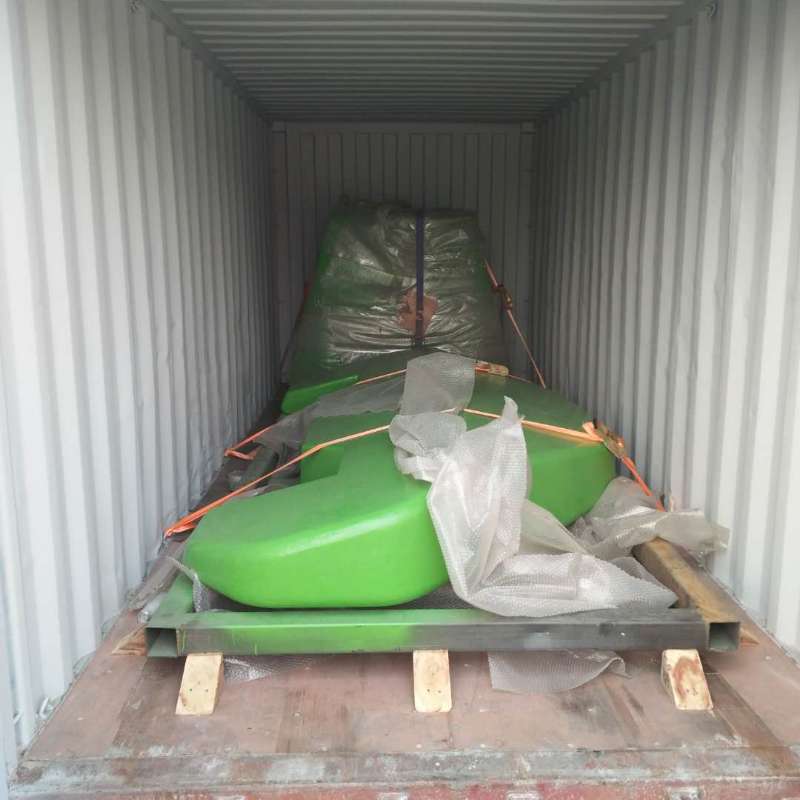 Heavy castings loaded in shipping container