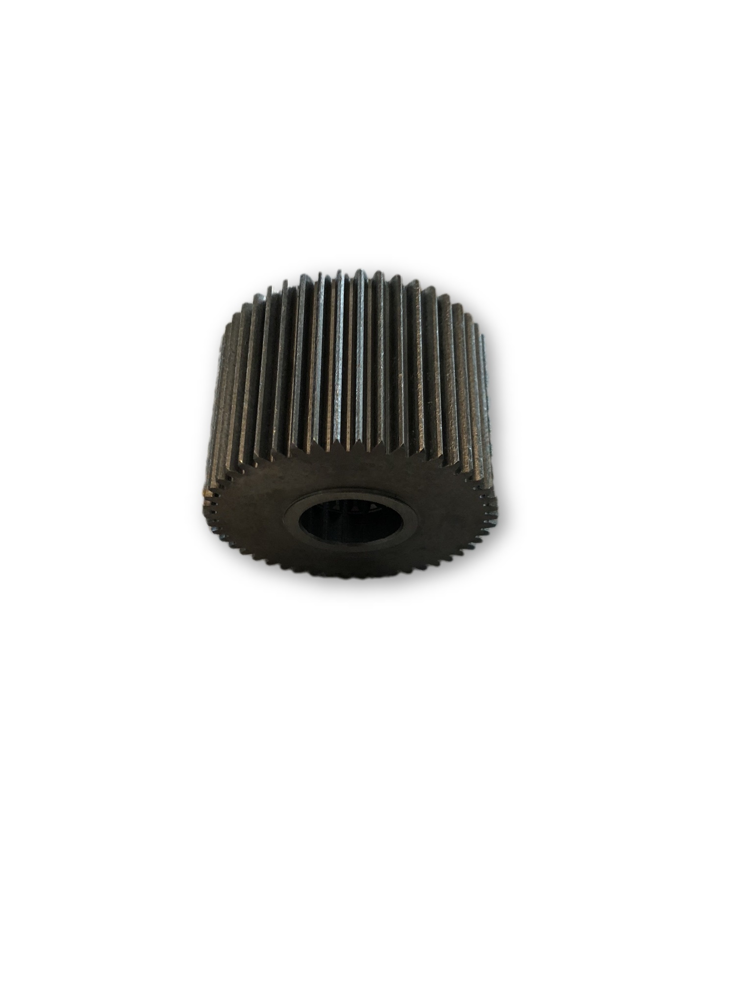 Helical gear with integrated shaft